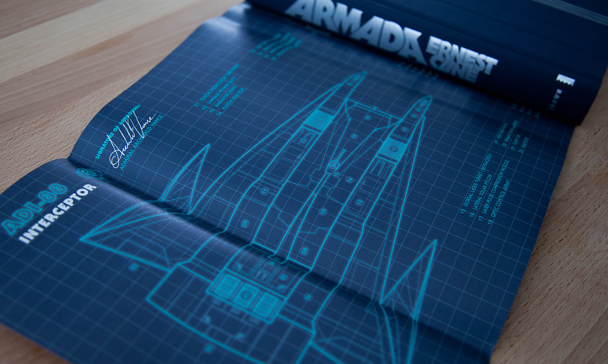 Blueprint book armada ernest cline interceptor crown ready player one spaceship science fiction sci-fi