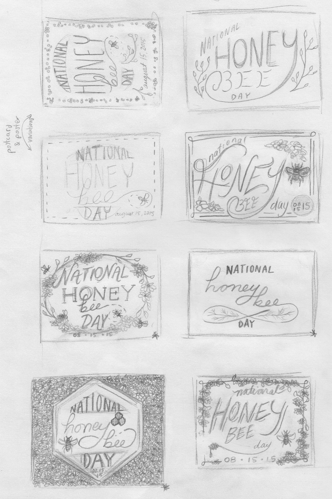 lettering hand-lettering honeybees floral insect charity non-profit