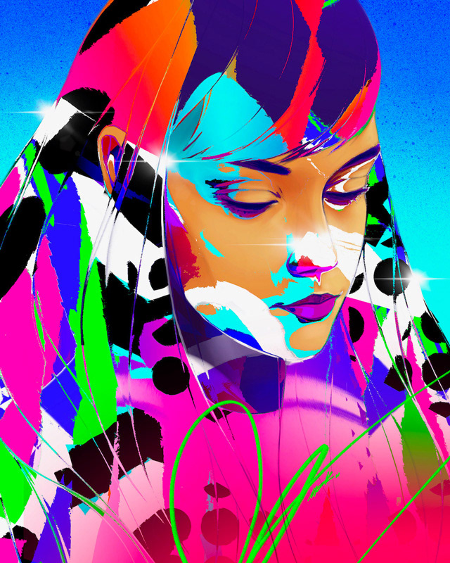art colorful Digital Art  fine art girl Glitch ILLUSTRATION  metaverse nft portrait