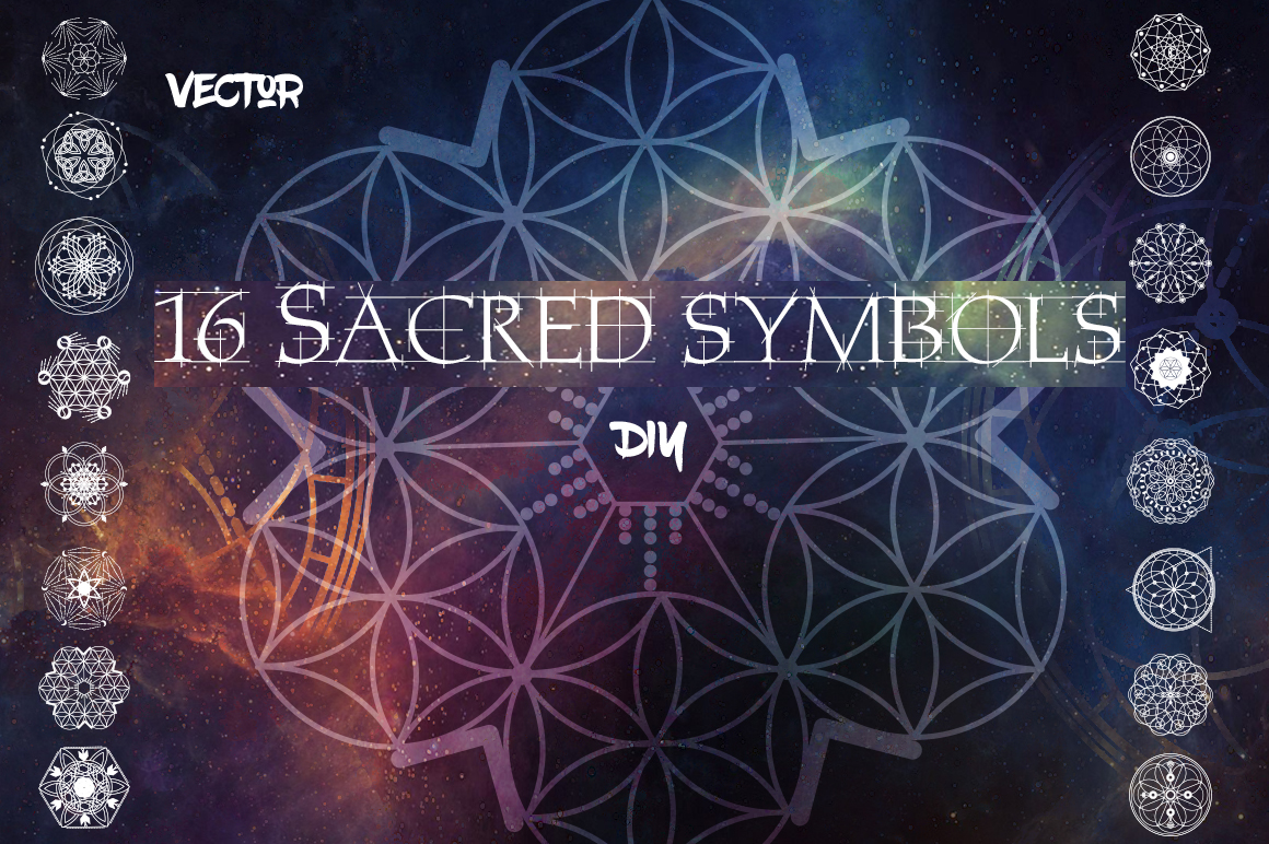 sacred symbols geometry sacred harmonic symbols Geometric Shapes vector background elements icons technical illustrations decorations Vector Designs design symbolic