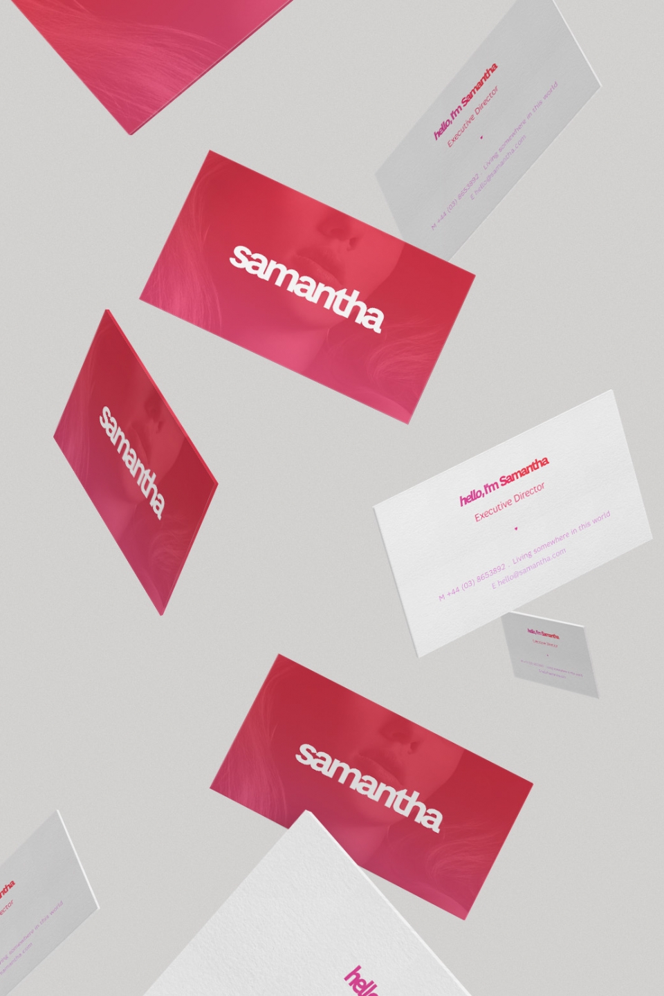 business card identity brand brand identity Samantha her movie pink gradient poster typo font Project