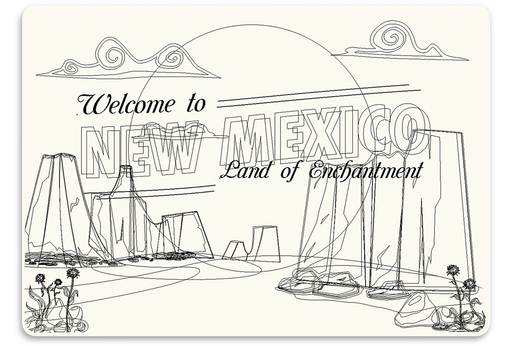 new mexico postcard vector