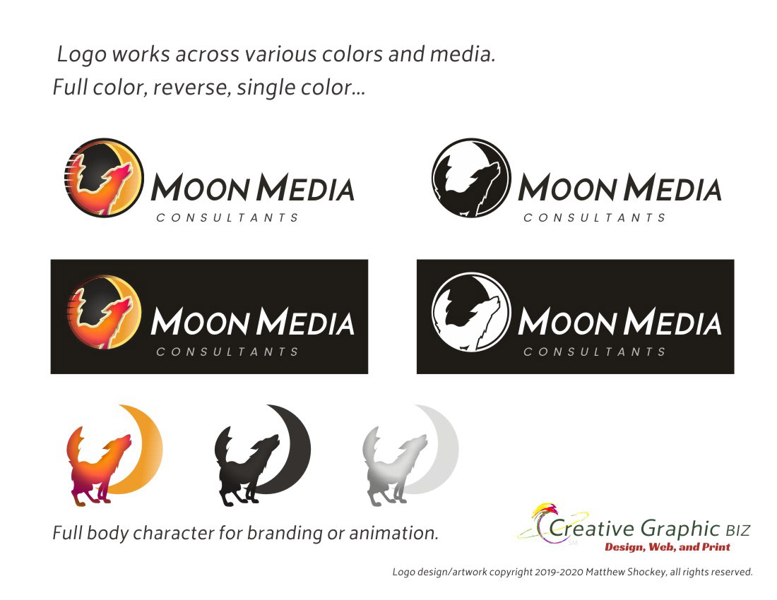 logo brand Icon marketing   logo refresh logo update app icon wolf moon Corporate Identity