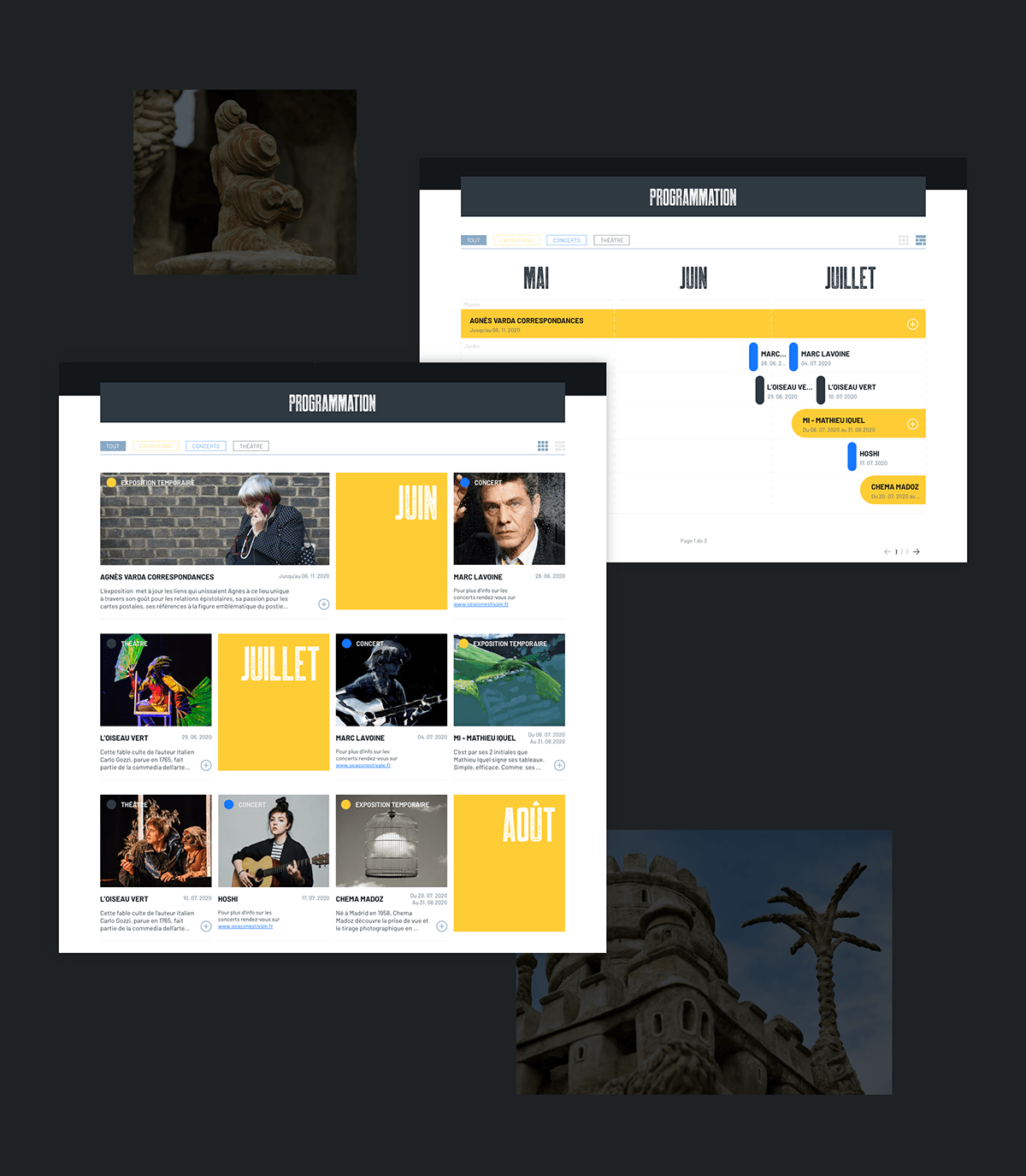 Cultural events mobile monument museum programme Responsive UI ux Website website redesign