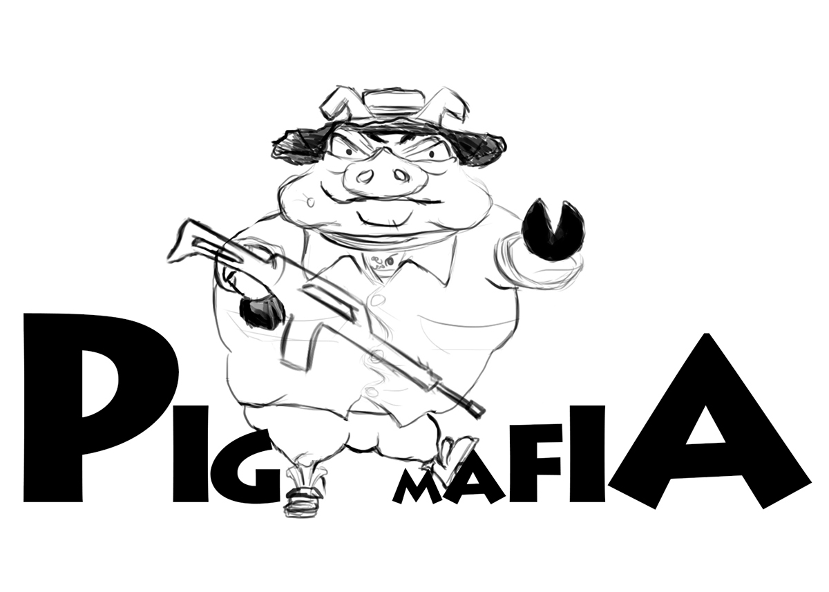 pig mafia animal Weapon camouflage ak 47 Cornejo funny