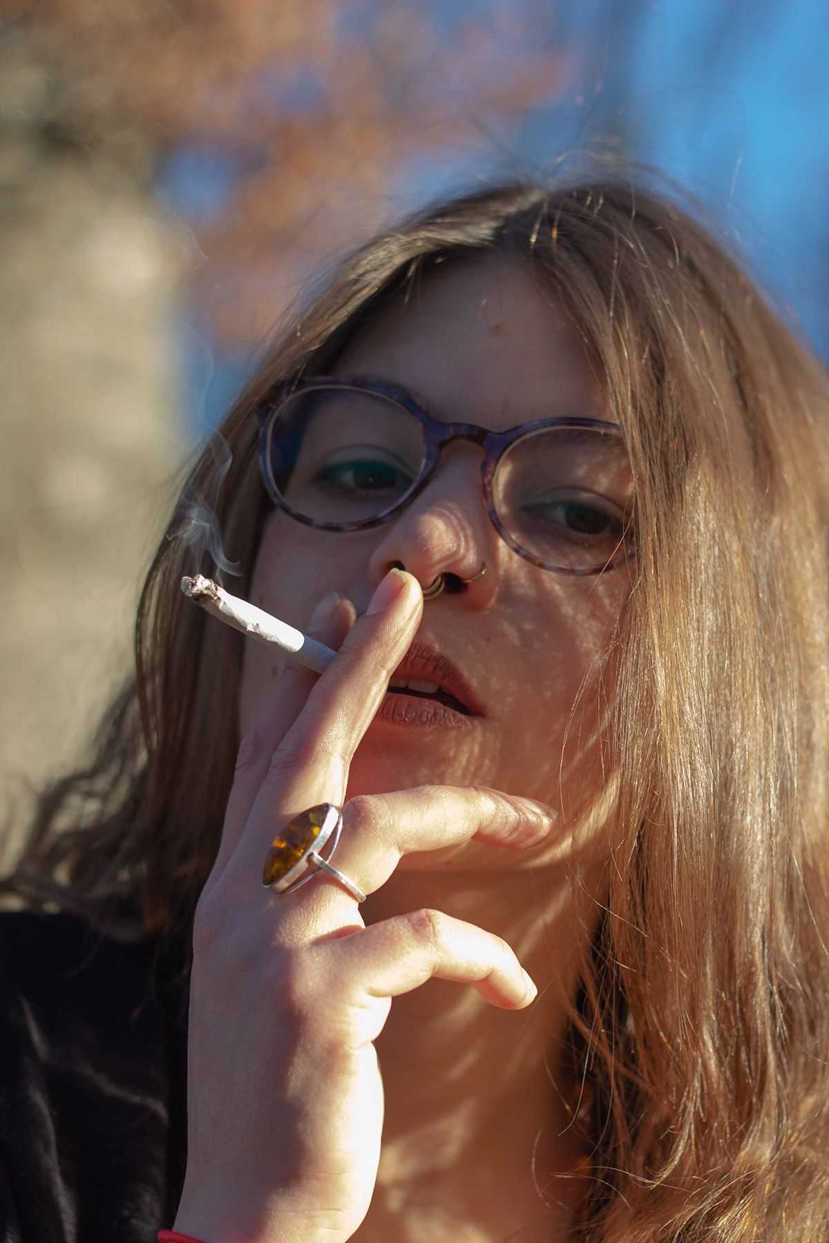 sexy smoking smoke women portrait enjoying city Photography  Street closeup