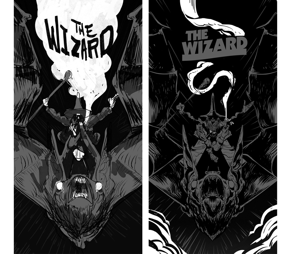 linework wizard Character metal black sabbath vector Magic  