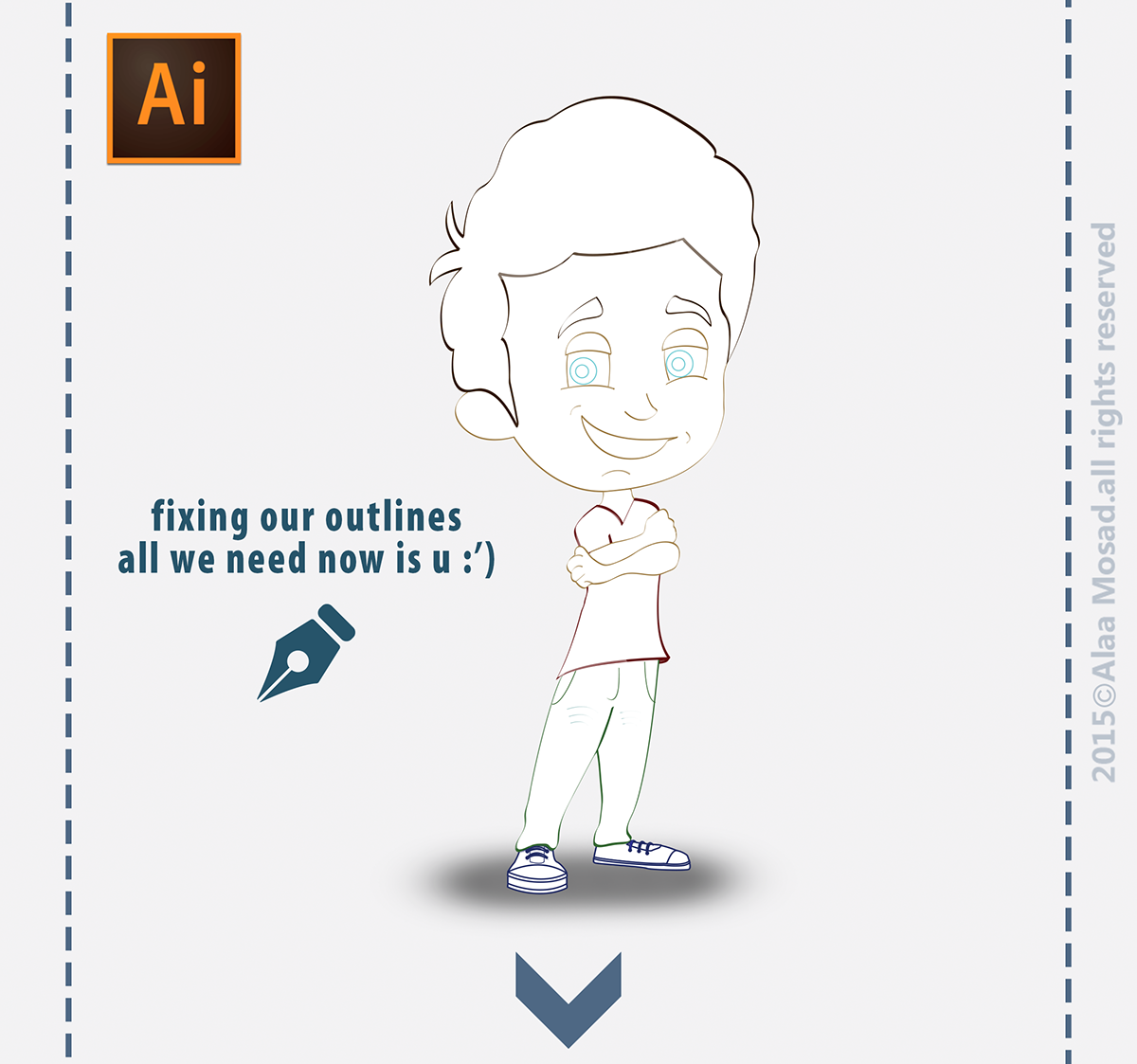 flat design vector art Character