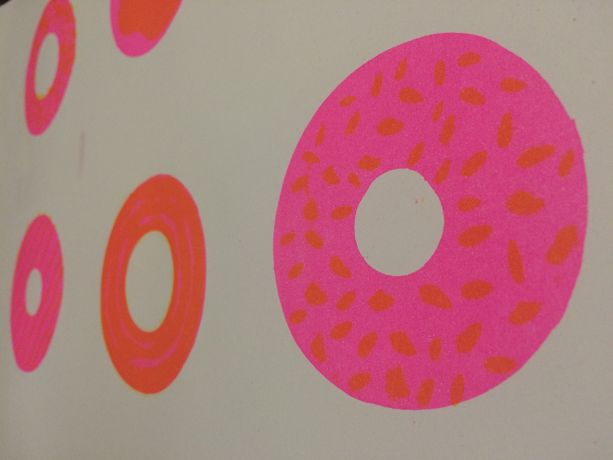risograph Donuts Party Rings Nottingham Dizzy Ink