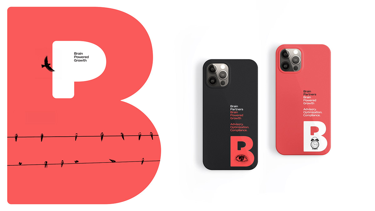 Merchandise design for Brain Partners Chartered Accountants with iPhone. 