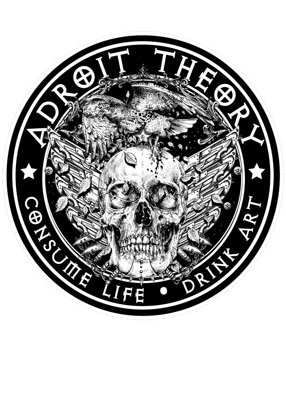 adroit theory dark demonic skull too many skulls