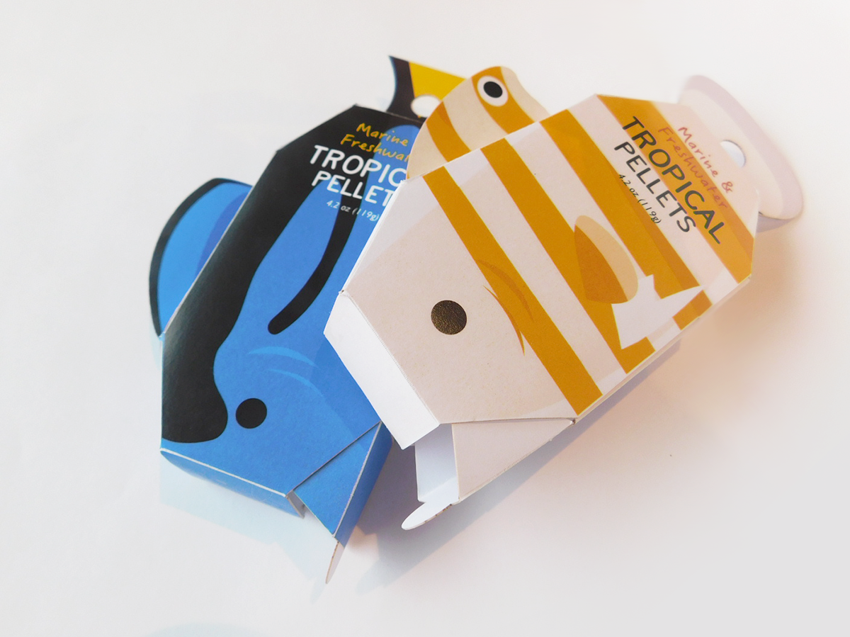 Packaging package design fish Colourful ILLUSTRATION Sustainable branding graphic design adobeawards kids