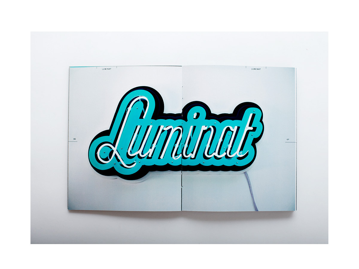 Lumi light neon sign brochure dark Vegas corporate font free type face lettering logo