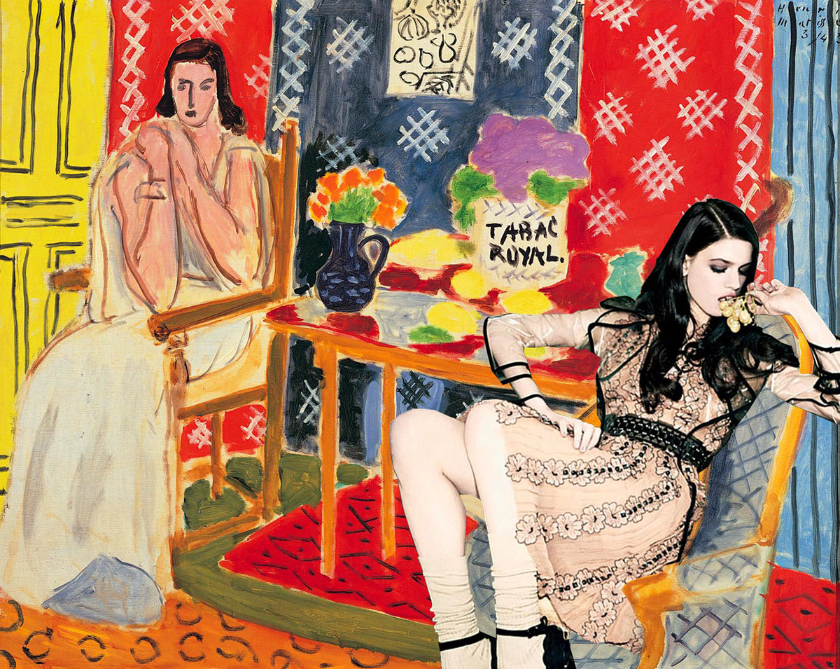 Lily McMenamy Henri Matisse collage fashion collage