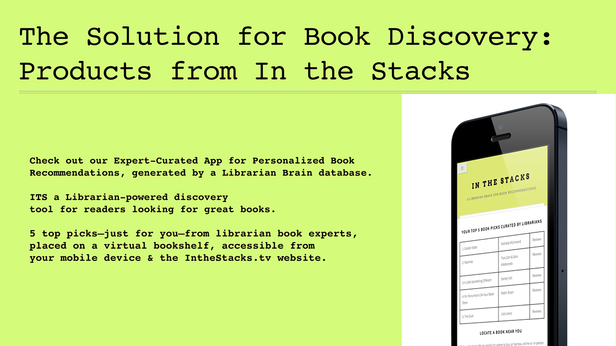 Mobile app web app Recommendations books librarians In the Stacks