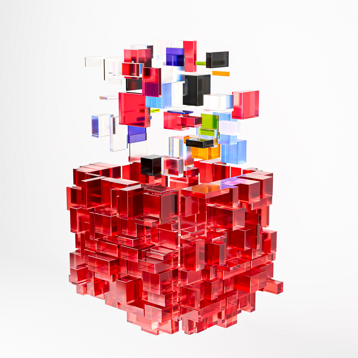 adobe Digital Art  particles abstract geometric simulation 3D modern glass