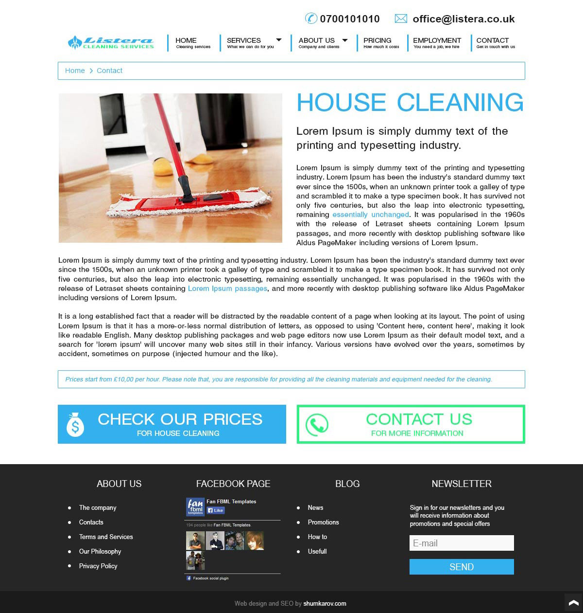 cleaning services web site cleaning company services London company site Joomla CMS Gantry Framework