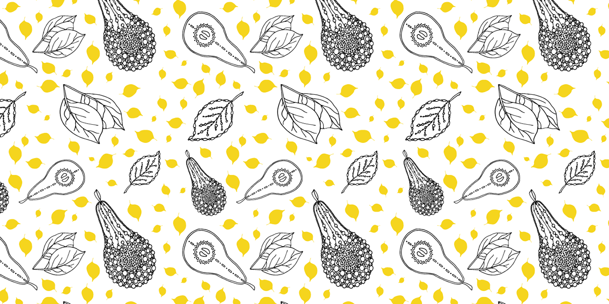 design doodle fabric Fashion  Fruit graphic hand drawn jewerly line art pattern