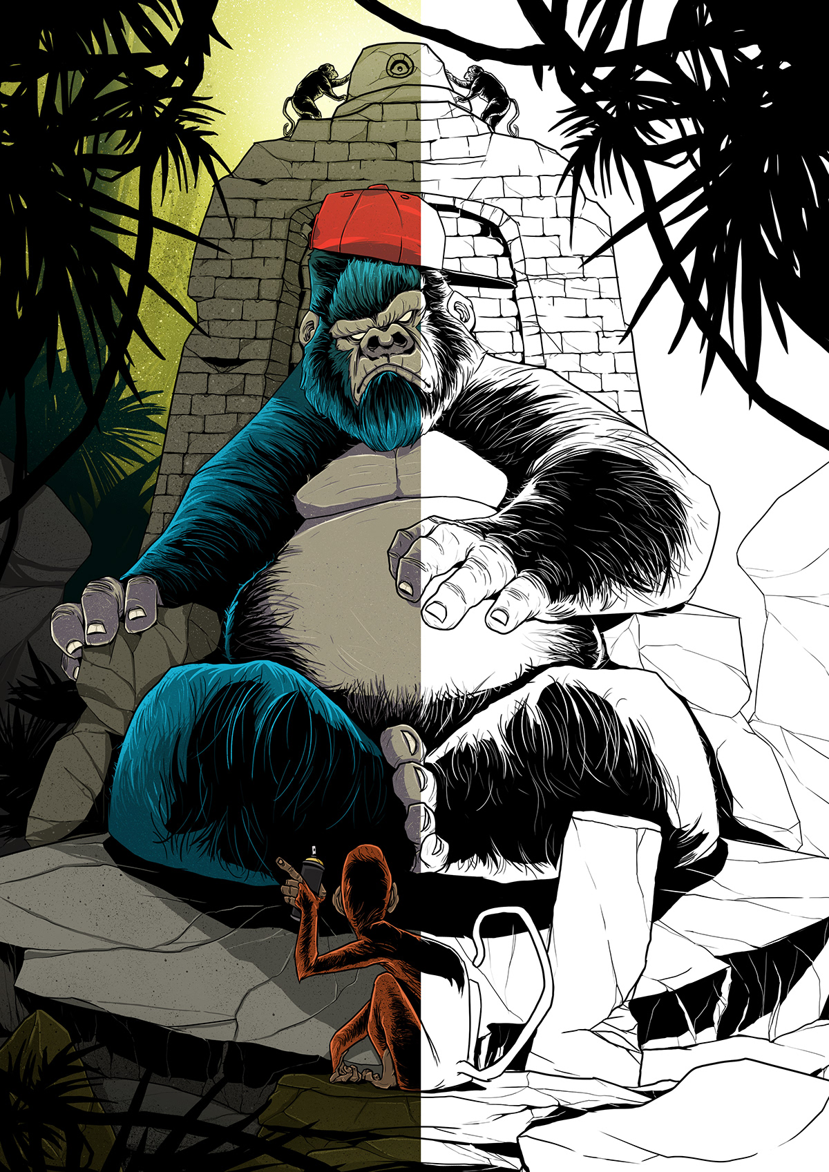 ape kingkong gorilla wild forest Character digitalart Urbanart conceptualart