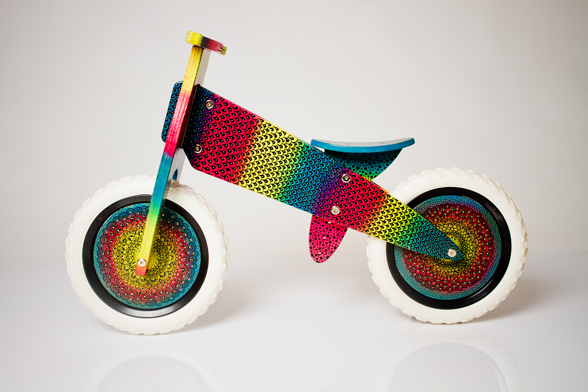 Bike lunaportnoi artist art intervention colors rainbow detail pattern