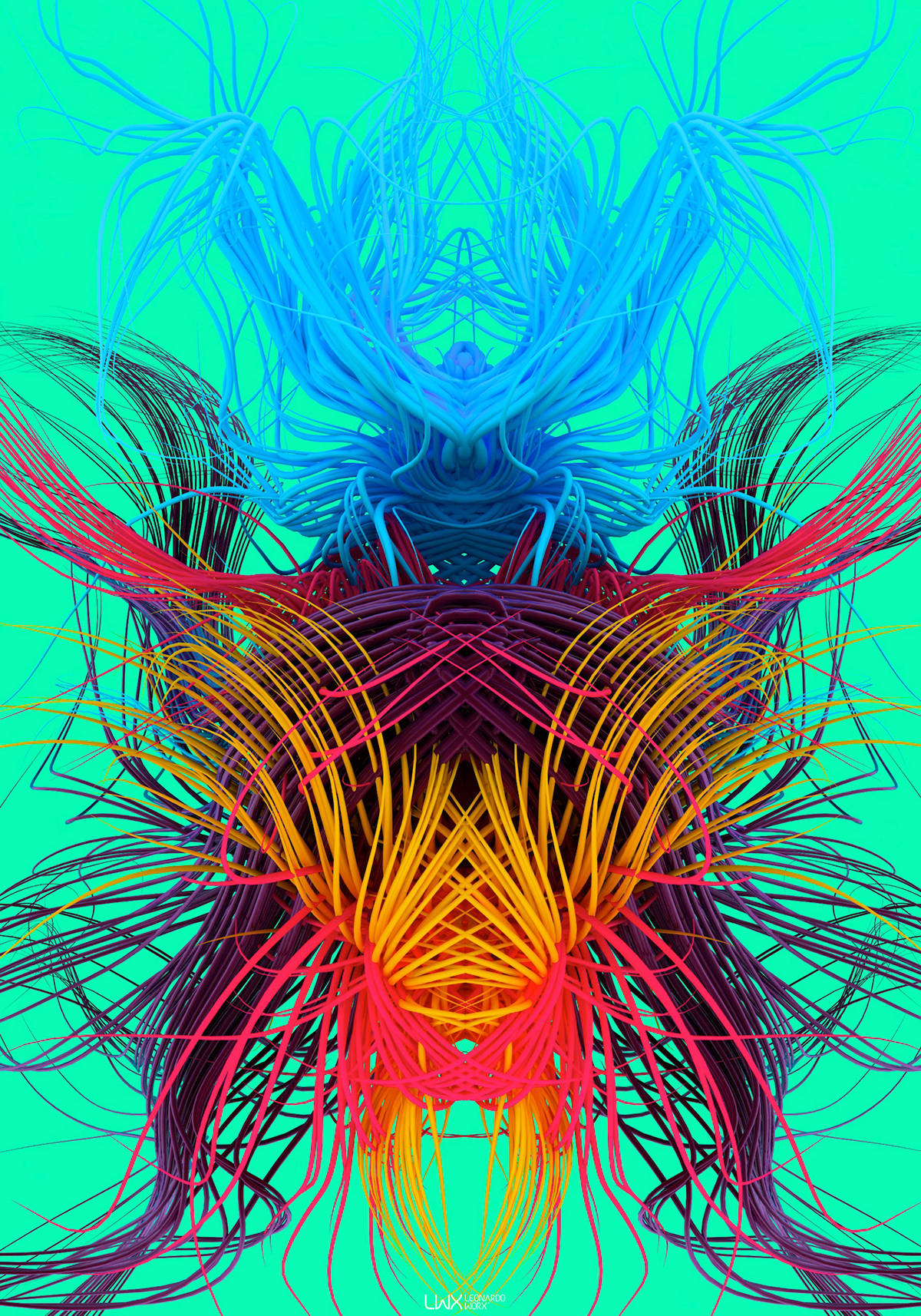 vivids fluo Totem 3D CMYK acqua summercolors aliens vaccienorme leonardoworx pantone happiness skateboarding poster recursive