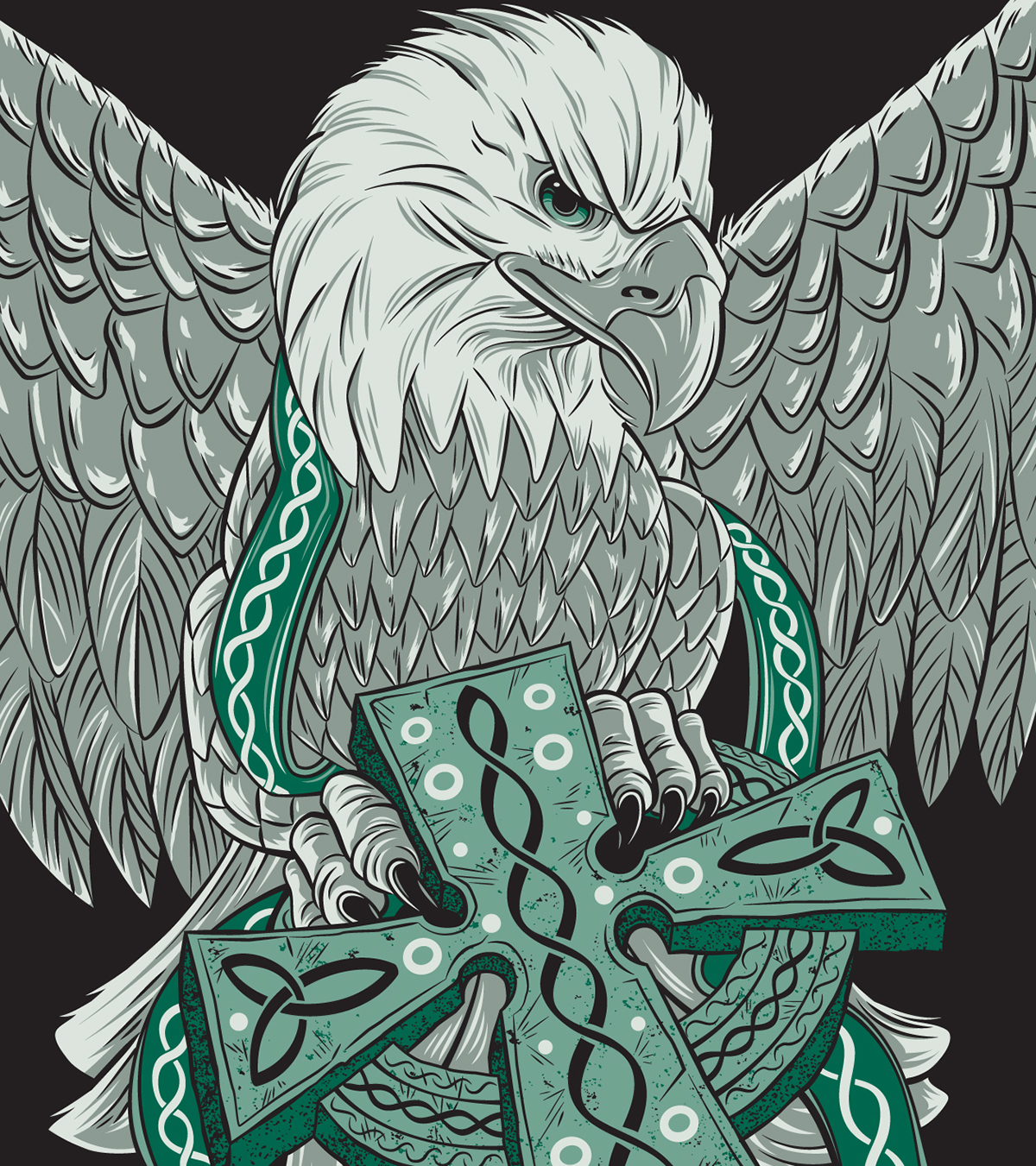 dropkick murphys eagle irish punk boston american vector Merch t-shirt chris honeywell wacom Illustrator pantone
