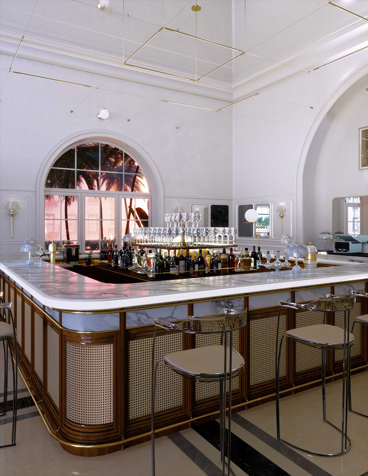interior design  architecture bar restaurant bistro cafe Digital Art  rendering