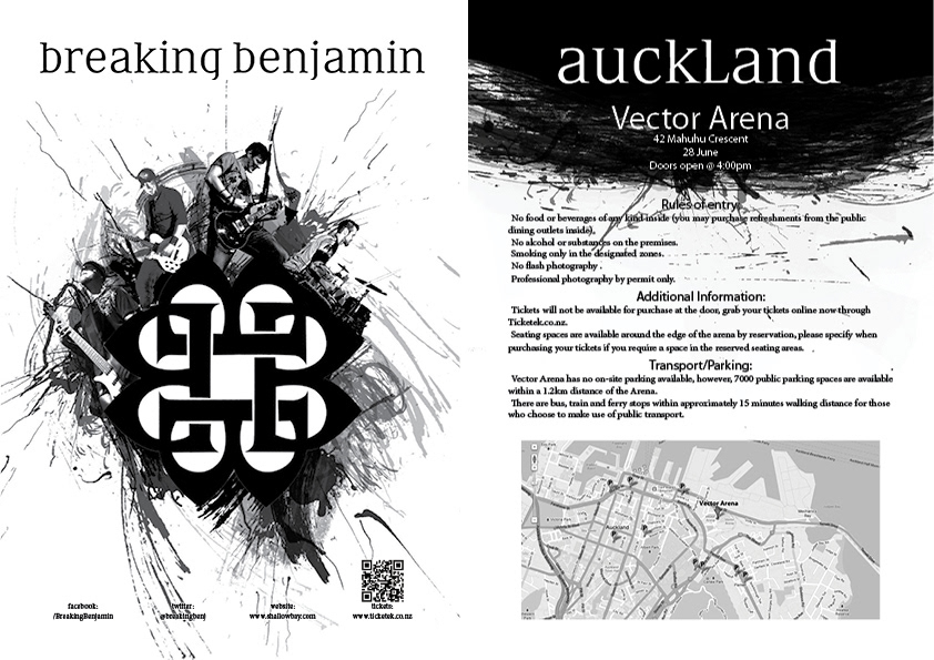 Breaking Benjamin  splatter black and white poster  flyer