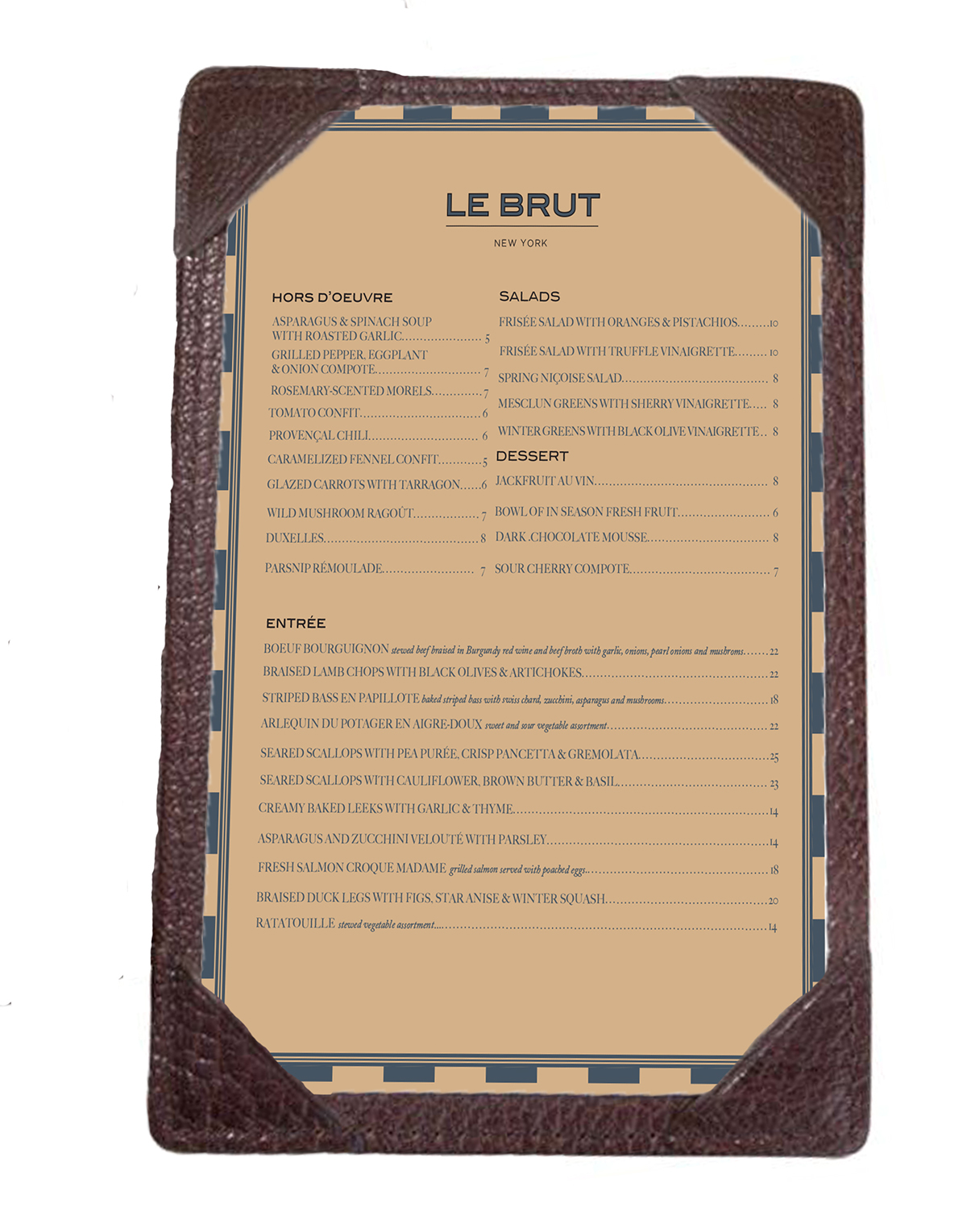 French paleo restaurant Take out healthy Food  menu rsvp invitations