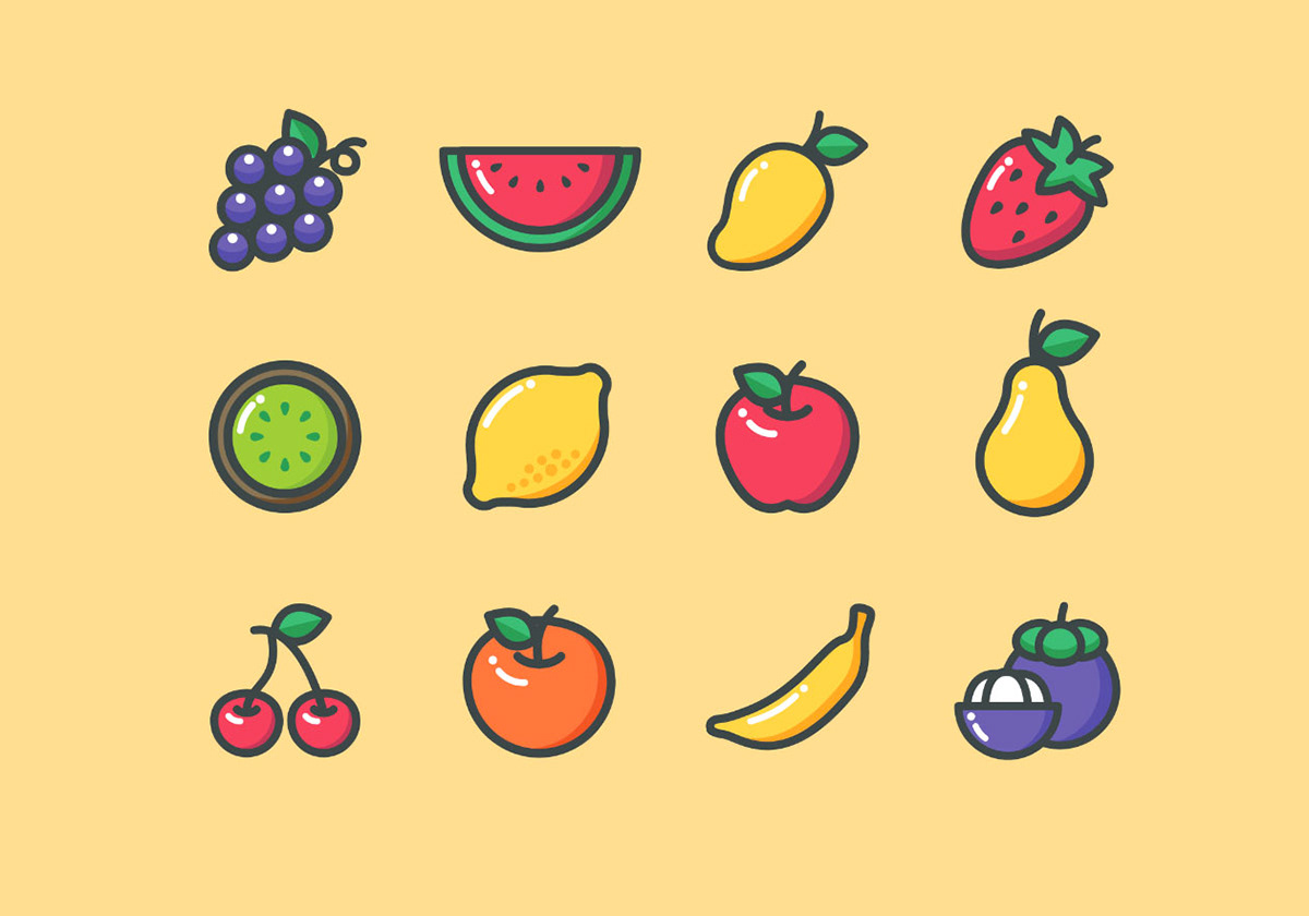 freebie Fruit Icon fruit vector fruits icon design  icons download icons pack icons set vector design vector icon