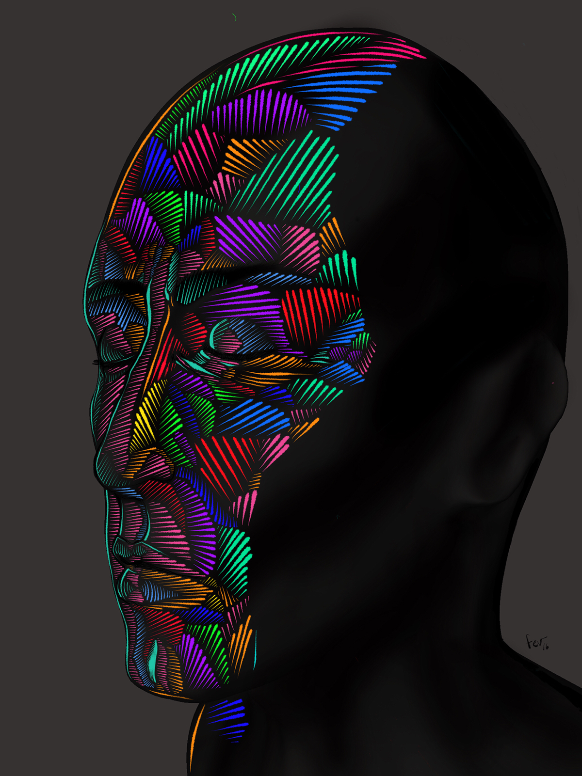 face soul lines Procreate 3D