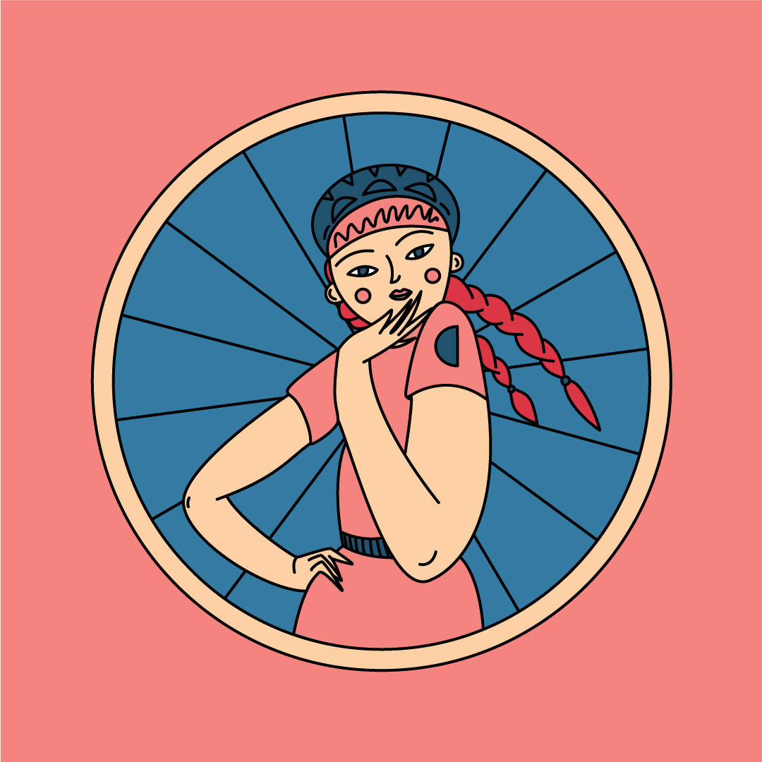 adobe illustrator ILLUSTRATION  sticker vector vector art Bicycle Bike cycle Cycling girl
