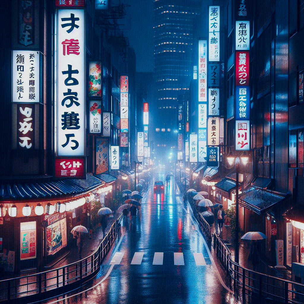 tokio ciudad 🌆 lloviendo