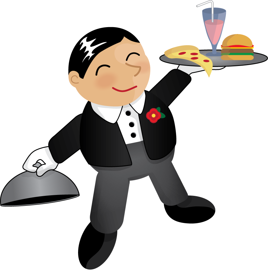 vector Illustrator butler Food  server