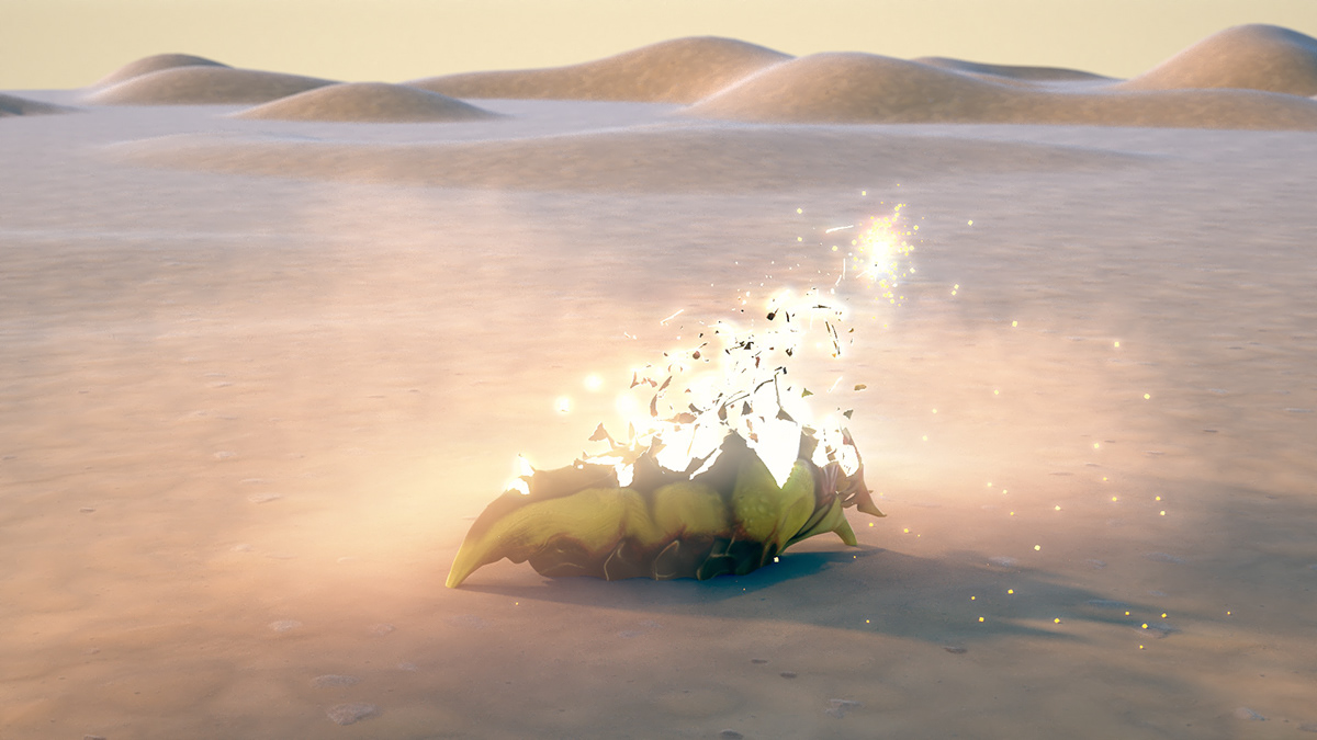 animation  creature CGI 3D desert dust particles