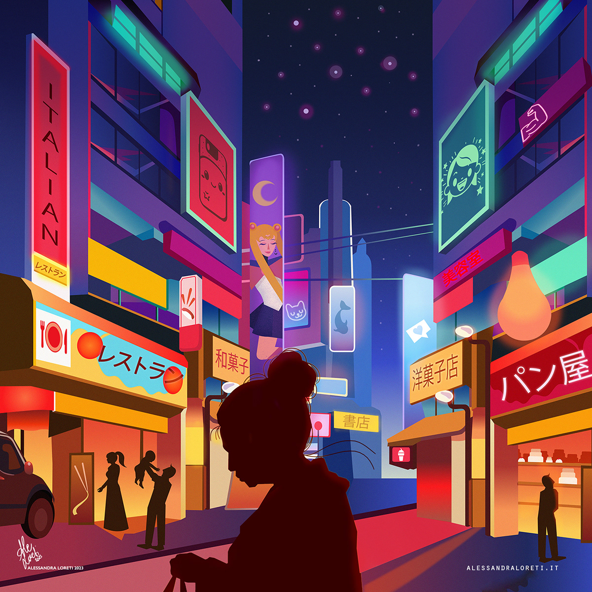 Shinjuku japan colors artwork adobe illustrator digital illustration cartoon tokyo