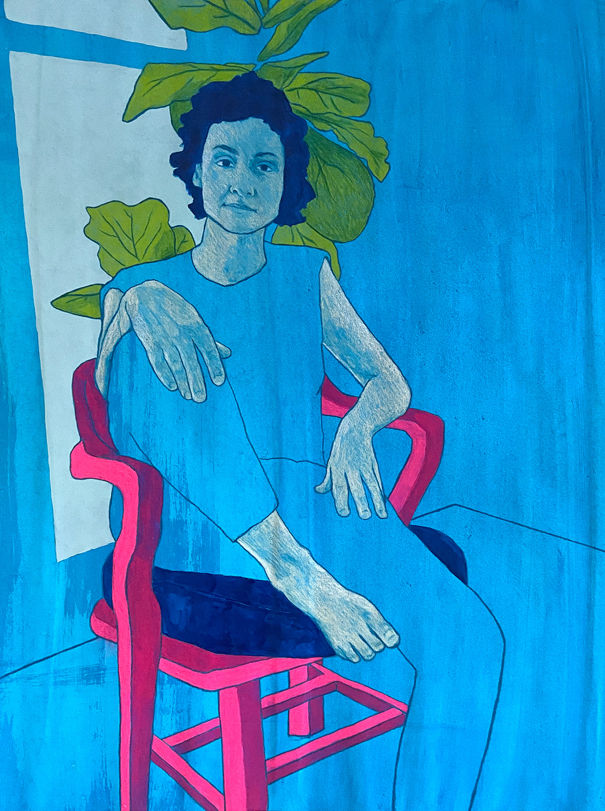 acrylic colored pencil feminist Gender Expansive gouache painting   portrait queer women