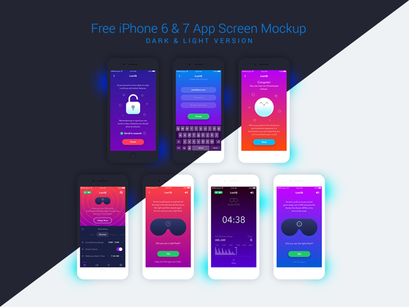 Download Free Flat Iphone 6 7 App Ui Design Screen Mockup Psd On Behance