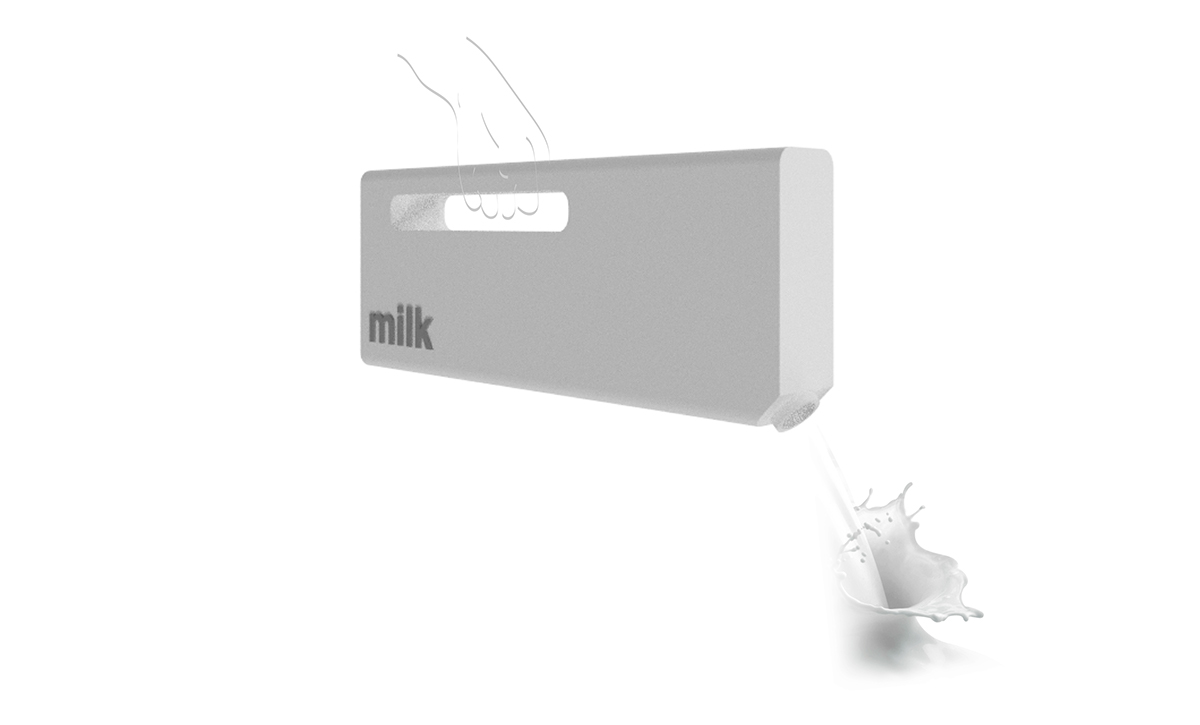 milk package Packaging minimal polycarbonate aluminium simpleproduct