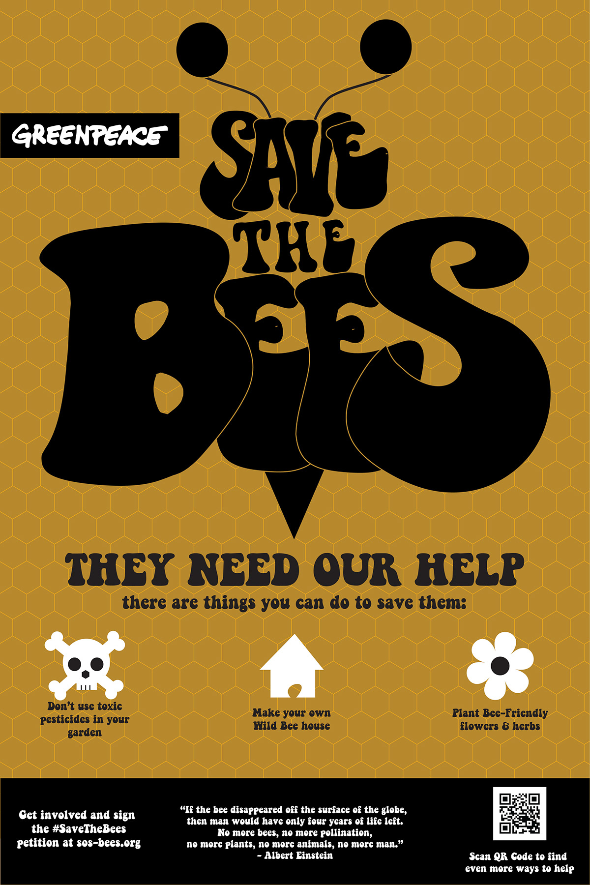 Poster Design Save a Bee social cause bees