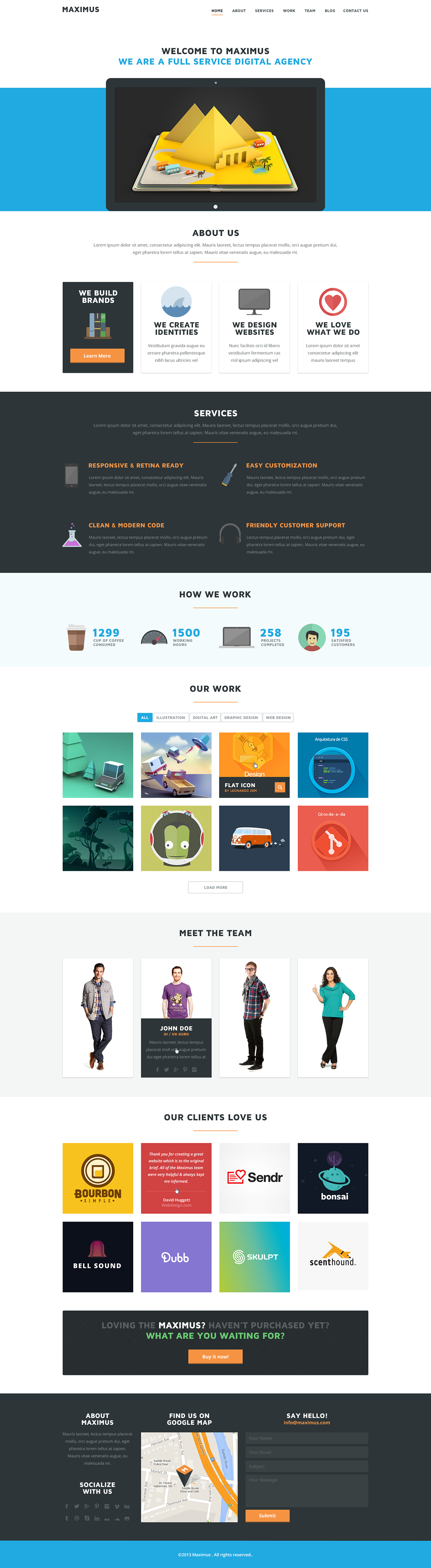 template themeforest One Page flat