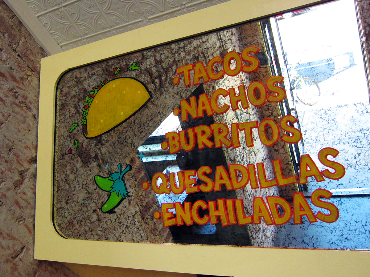 lettering sign painting menu Tacos Mexican Food
