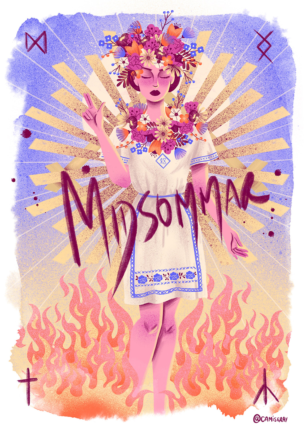 Cinema digital Film   Filme ILLUSTRATION  Ilustração midsommar movie poster Procreate