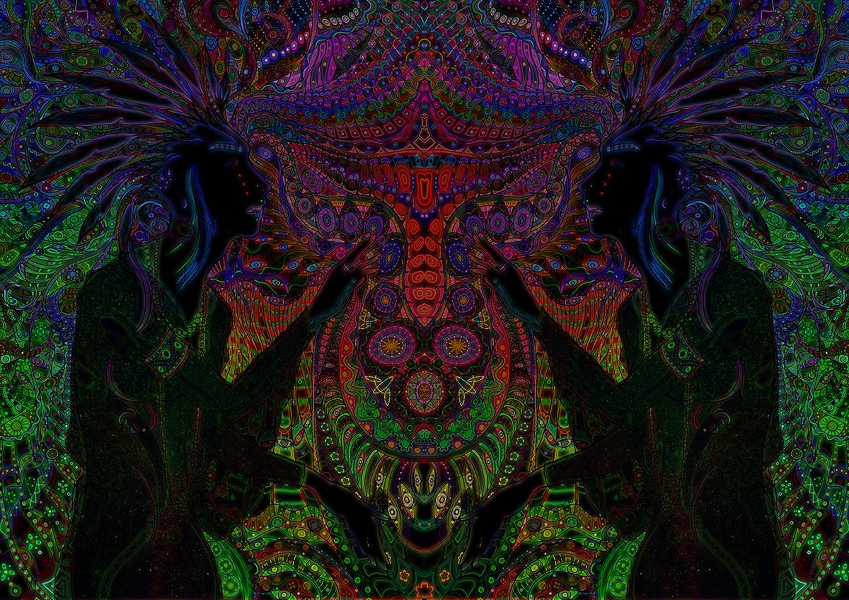 digital psychedelic acrylics uv colors