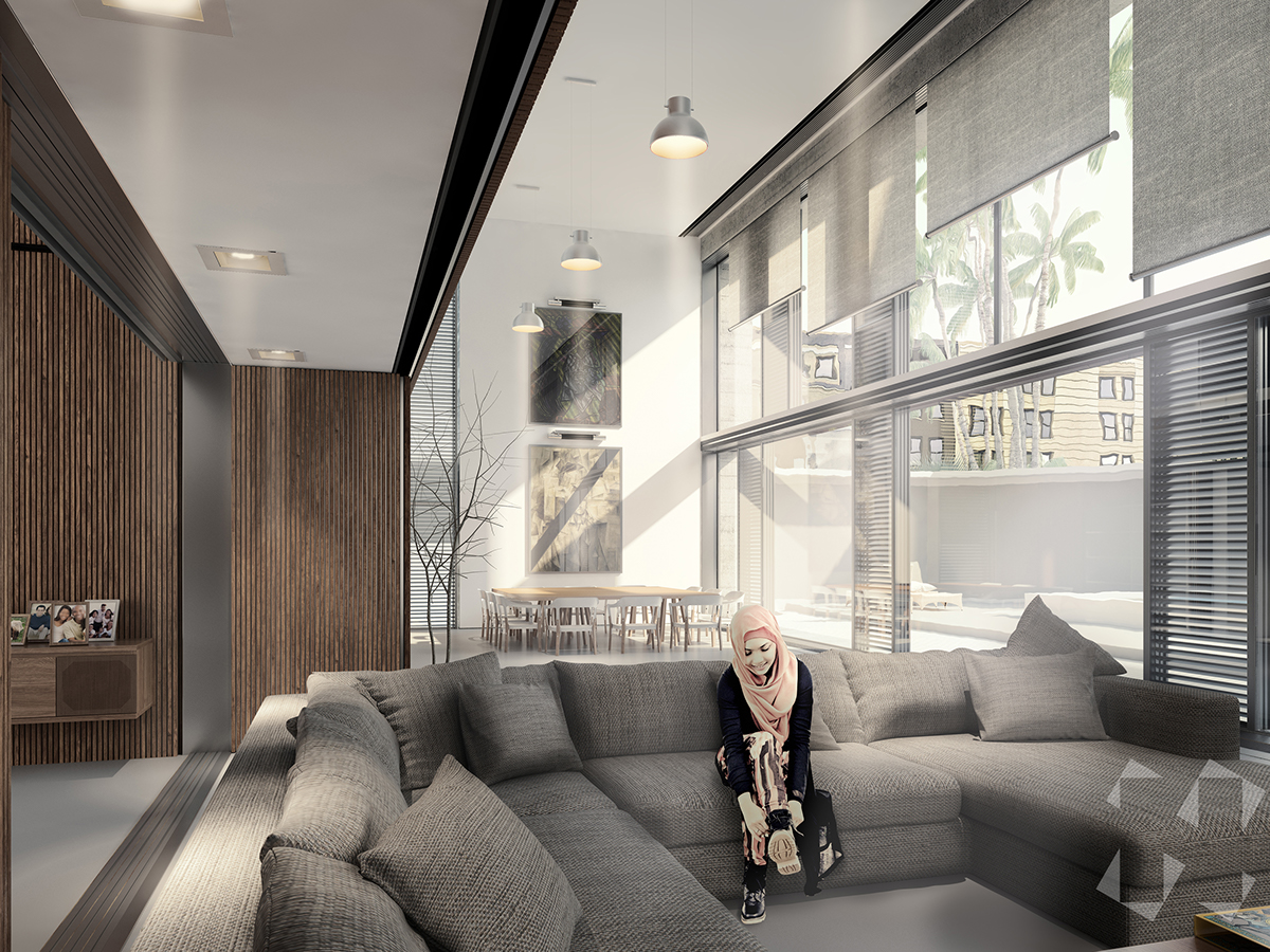 Interior archviz Render CG rendering modelling 3D postprocessing 3dsmax vray photoshop residential house living room