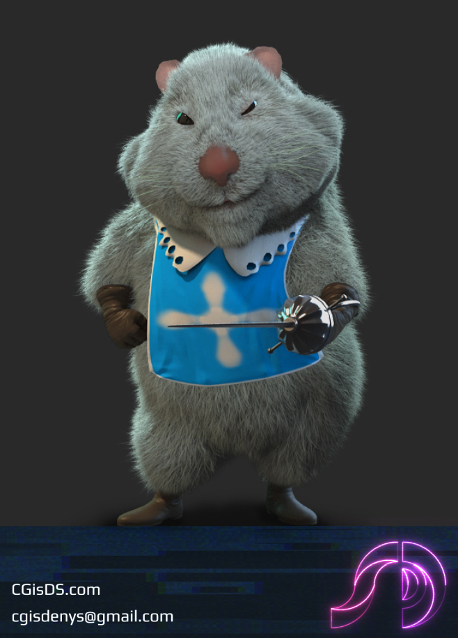 cartoon character hamster musketeer 3D Character sculpting  Zbrush characters cartoon game character people