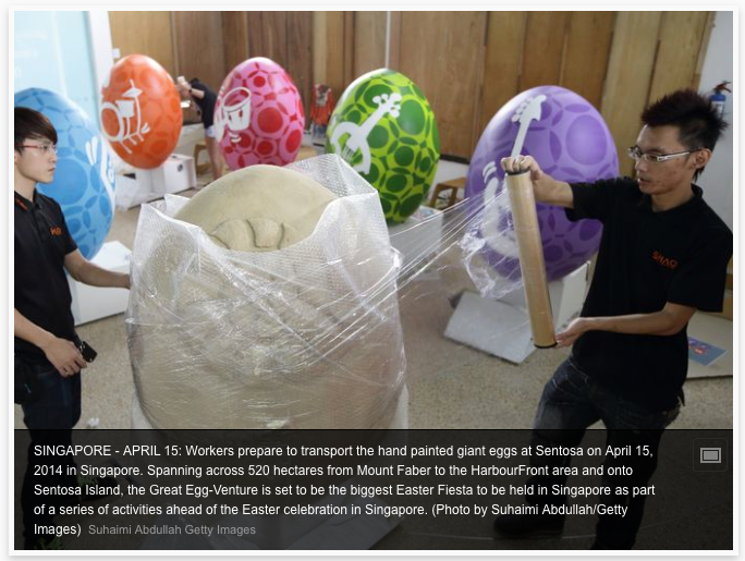 sculpture sand egg Easter sentosa singapore celebration