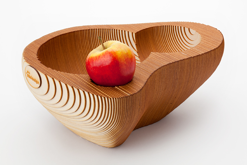 fruit bowl SEMdesign Dutch design Holland apple layers wood lasercutting