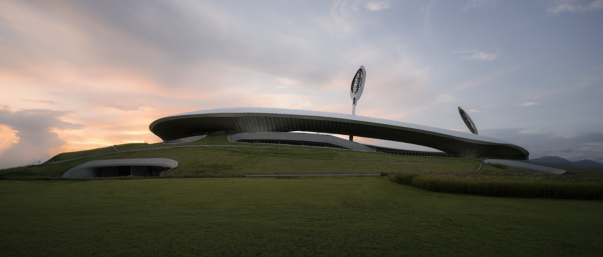 architecture exterior china Sports Park Photography  photoshoot lightroom Mad mad architects