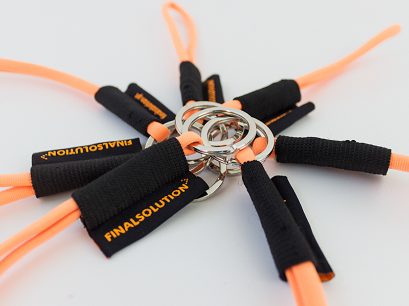 Lanyard ribbon orange team final Solution fluor summer long short